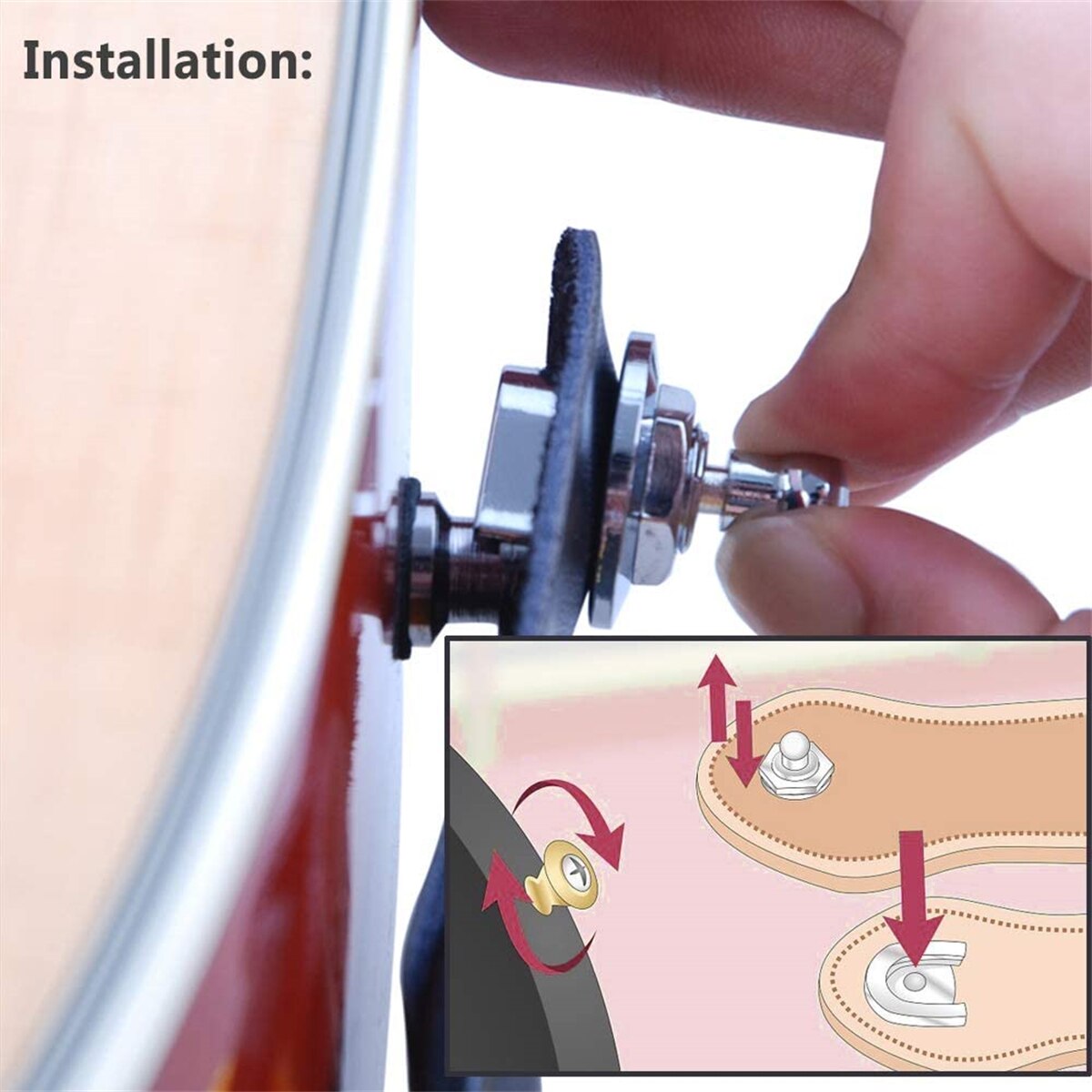AliExpress Guitar Strap Buttons Pins 1/2PCS 3 Color For Choose Premium Guitar Strap Locks Metal Security Strap Buttons Metal End Pins, view 6