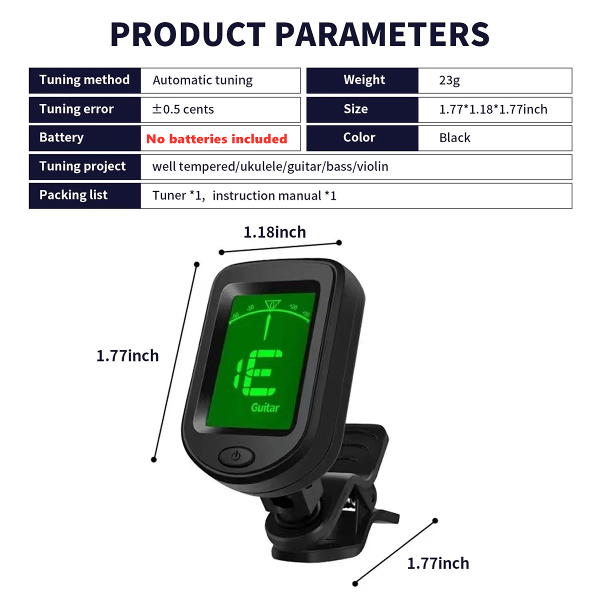 AliExpress Guitar Tuner For All Instruments Clip on Electronic Tuner for Guitar Bass Ukulele Violin Mandolin Banjo, view 2