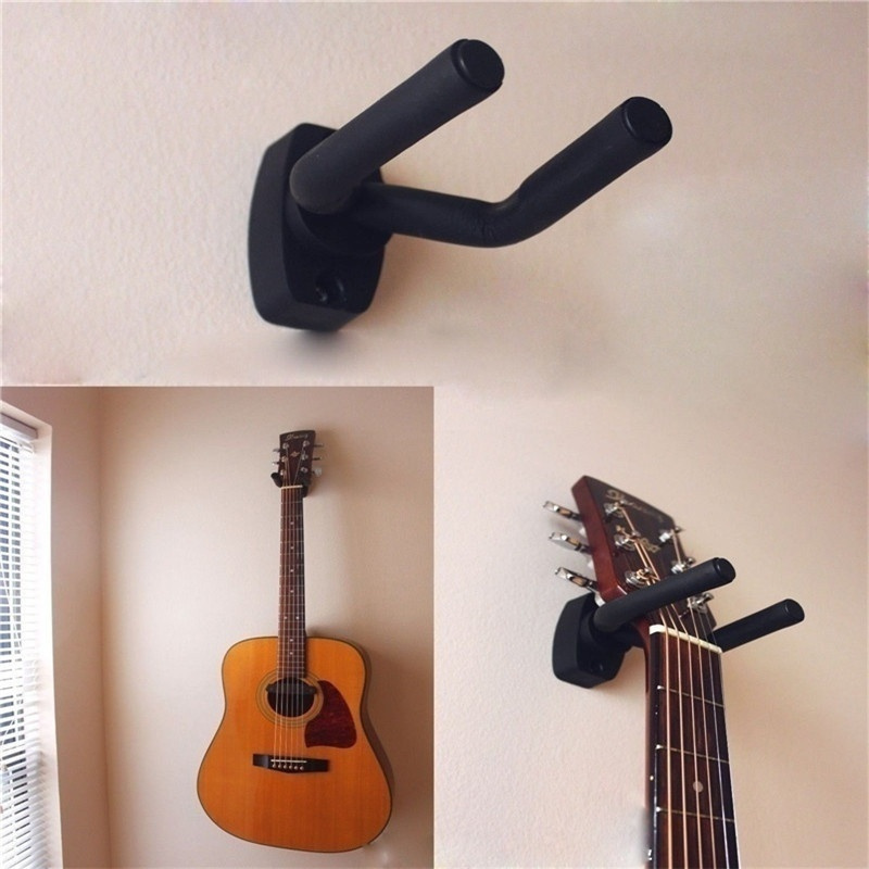 AliExpress Guitar Wall Mount Hanger Hook Acoustic Electric Bass Guitar Wall Hook Hanger Black Metal Holder Hanger 1 Pack, view 3