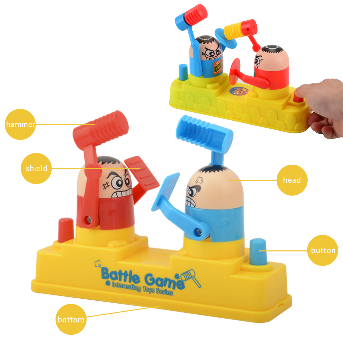 AliExpress Hammer Battle Toys, Mini Children's Head Knocking Little Man Fighting Table Games Cute Cartoon Shapes, Toy Gifts for Boys Girls, view 3