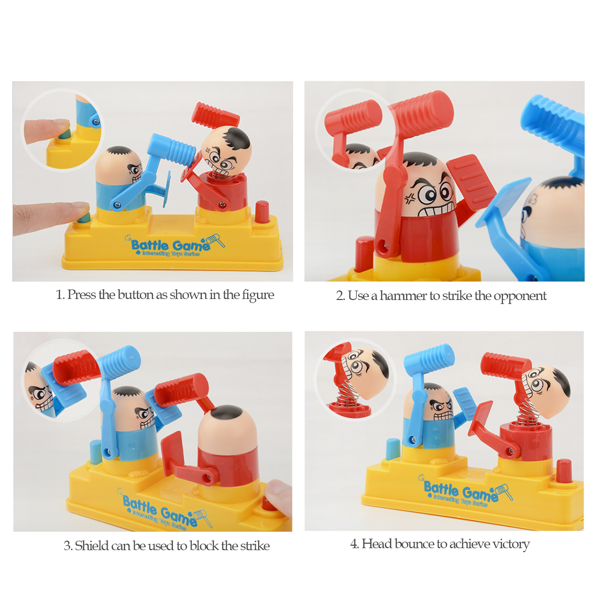 AliExpress Hammer Battle Toys, Mini Children's Head Knocking Little Man Fighting Table Games Cute Cartoon Shapes, Toy Gifts for Boys Girls, view 4