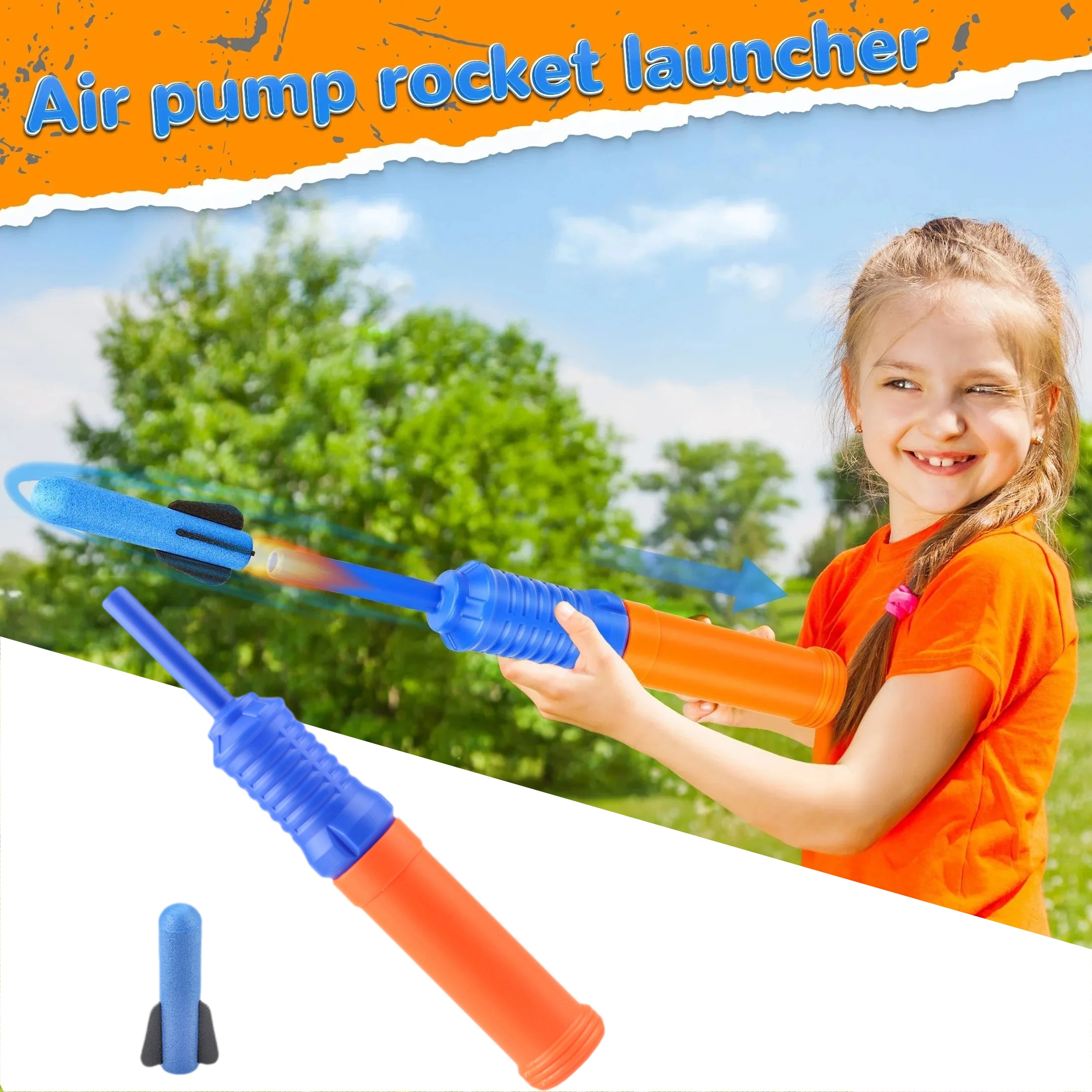 AliExpress Hand-Propelled Rocket Launcher Toy Set Foam Rocket Children's Outdoor Birthday Gift Funny Summer Garden Game Party Discount, view 2