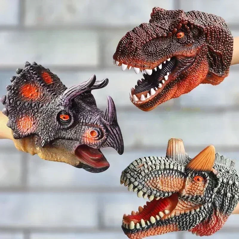 AliExpress Hand Puppets Dinosaur head Model Toy T-Rex Dino Park Dolls Dinosaur Worlds Soft Toy for Gifts, view 2