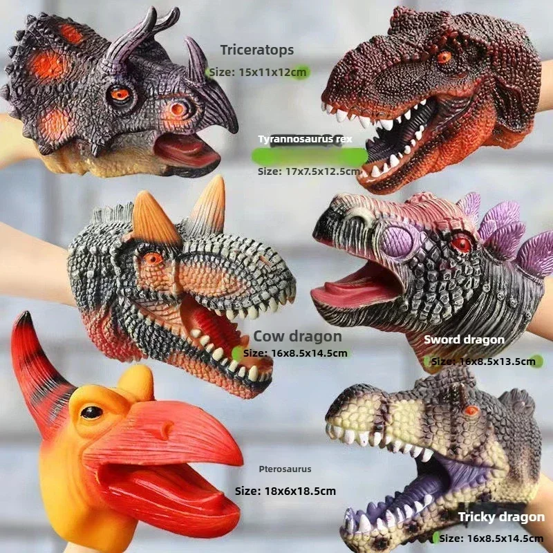AliExpress Hand Puppets Dinosaur head Model Toy T-Rex Dino Park Dolls Dinosaur Worlds Soft Toy for Gifts, view 3