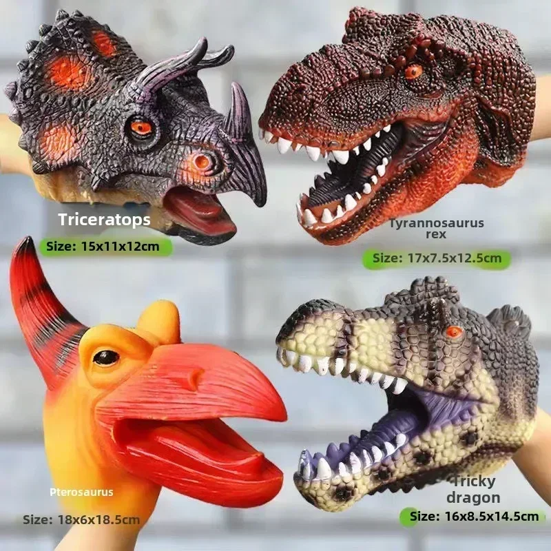 AliExpress Hand Puppets Dinosaur head Model Toy T-Rex Dino Park Dolls Dinosaur Worlds Soft Toy for Gifts, view 4