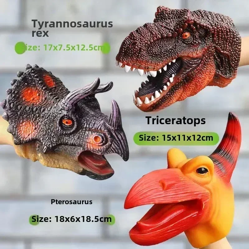 AliExpress Hand Puppets Dinosaur head Model Toy T-Rex Dino Park Dolls Dinosaur Worlds Soft Toy for Gifts, view 5