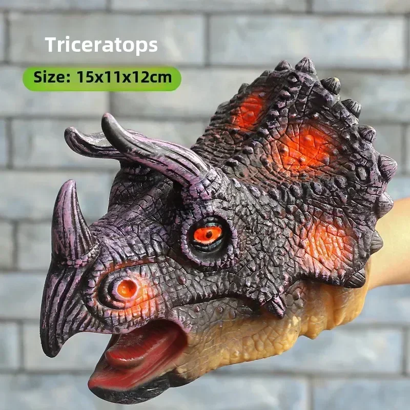 AliExpress Hand Puppets Dinosaur head Model Toy T-Rex Dino Park Dolls Dinosaur Worlds Soft Toy for Gifts, view 6