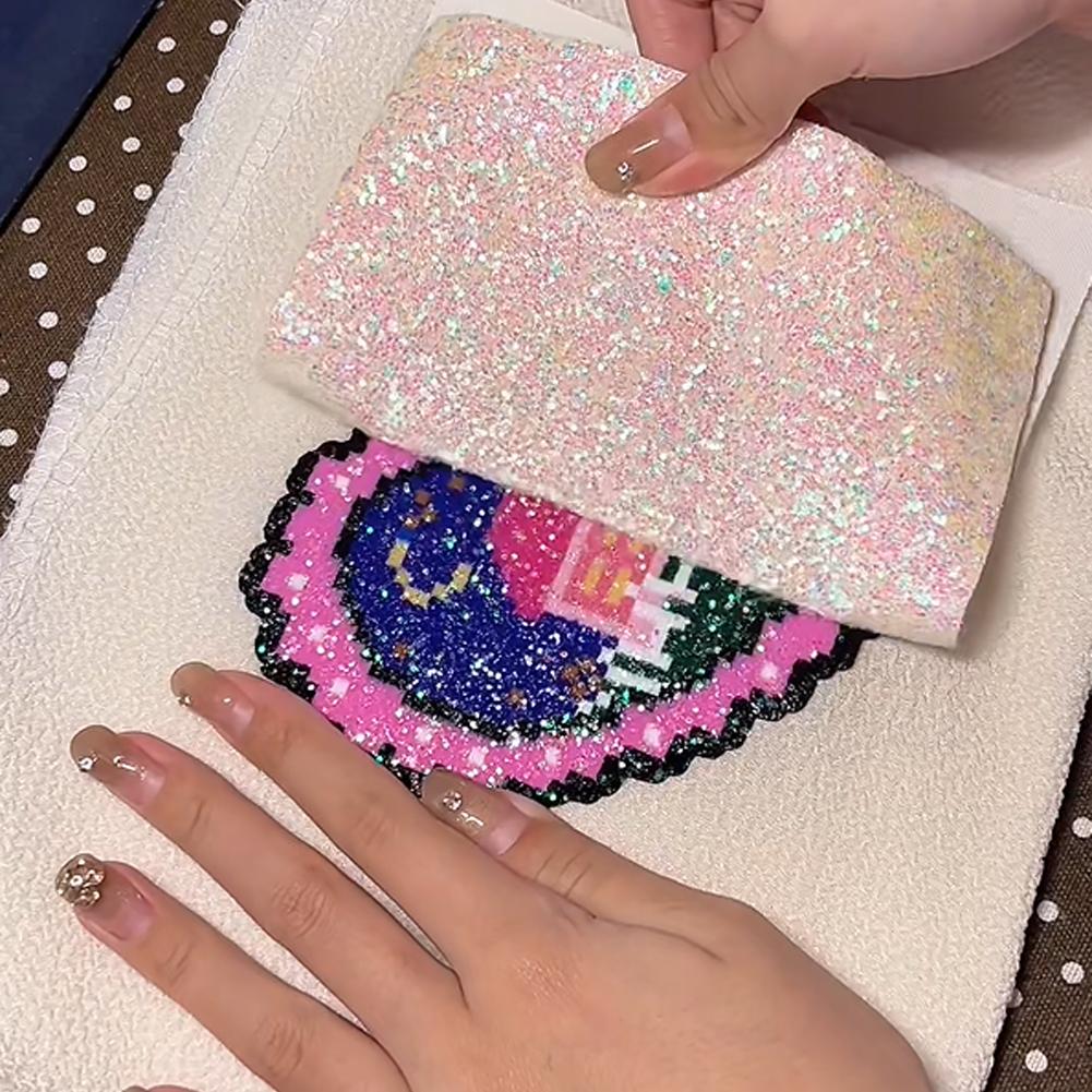 AliExpress Handmade Fuse Beans Glitter Baking Cloth Reusable Flash Ironing Cloth Heat Press Paper Heatproof Mat Strawberry DIY Handmade, view 2