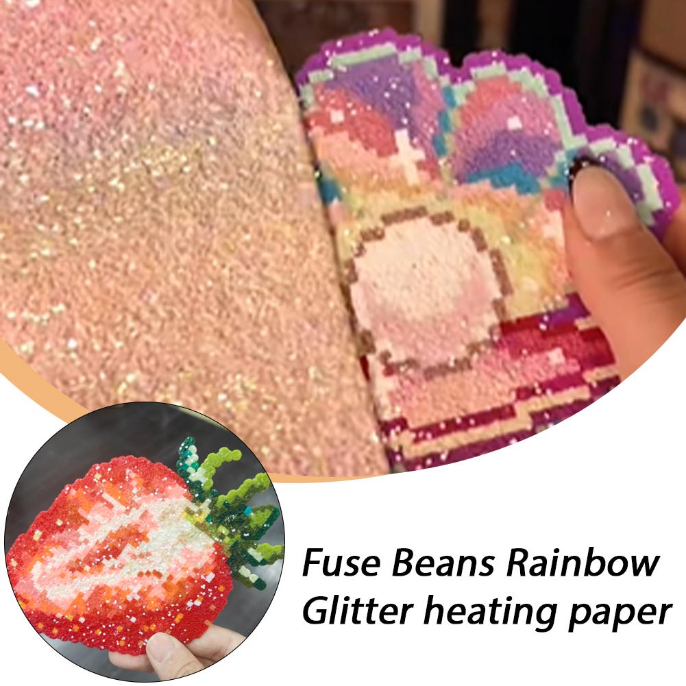 AliExpress Handmade Fuse Beans Glitter Baking Cloth Reusable Flash Ironing Cloth Heat Press Paper Heatproof Mat Strawberry DIY Handmade, view 4