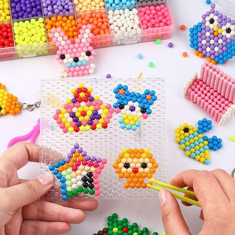 AliExpress Handmade Magic Water Fuse Beads Creative Beads DIY Art Crafts Toys Magic Water Sticky Beads Sensory Toys Set with Accessories, view 2