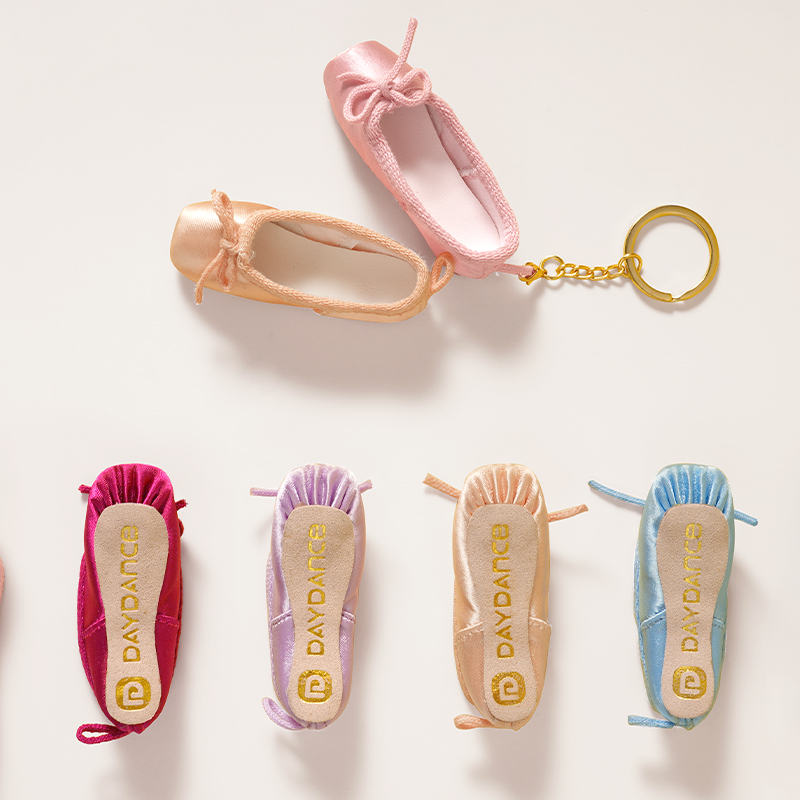 AliExpress Handmade Mini Satin Pointe Shoes Keyring Ballet Shoes Keychain Ballet Accessories Ballet Charm Chain Bag Pendant, view 3