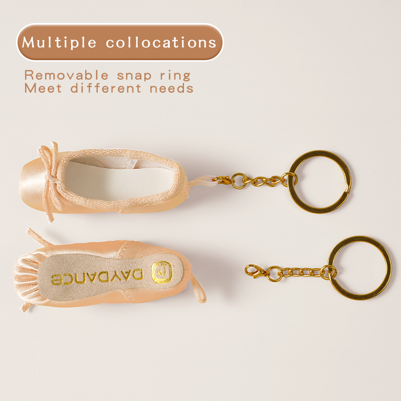 AliExpress Handmade Mini Satin Pointe Shoes Keyring Ballet Shoes Keychain Ballet Accessories Ballet Charm Chain Bag Pendant, view 6