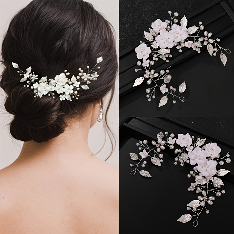 AliExpress Handmade Pearl Alloy Hair Vine Headband Fashion Flower Hair Vine Headband Bridal Wedding Hair Accessories Jewelry Hairband Tiara