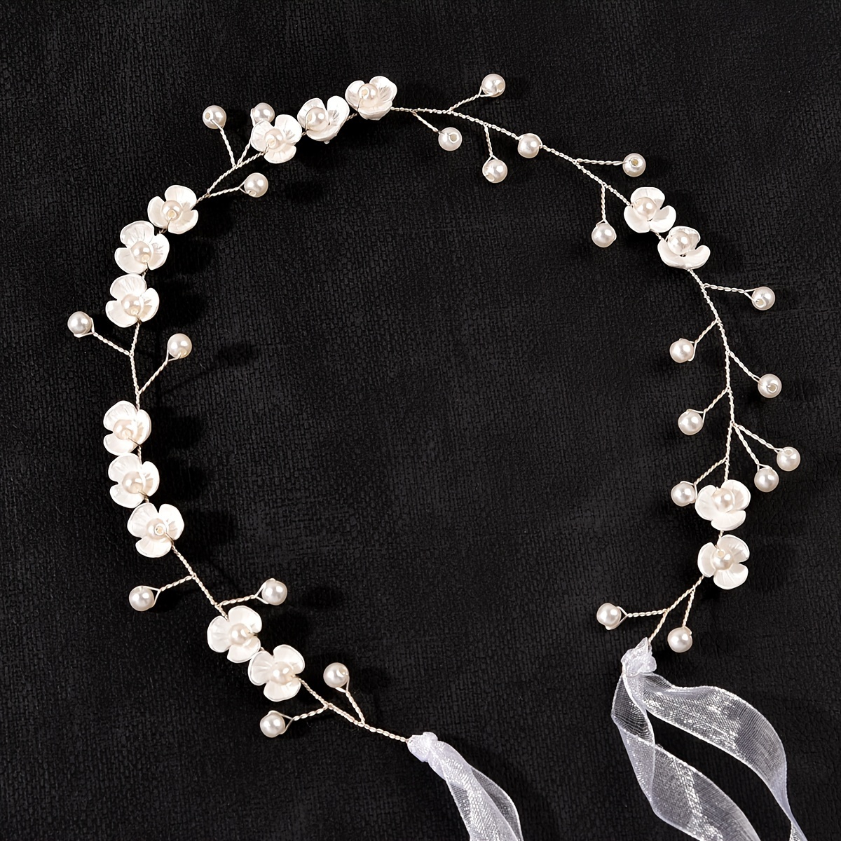 AliExpress Handmade Pearl Hair Vine Headband Fashion Flower Hairband Tiara Bridal Wedding Hair Accessories Jewelry Hair Vine Headband