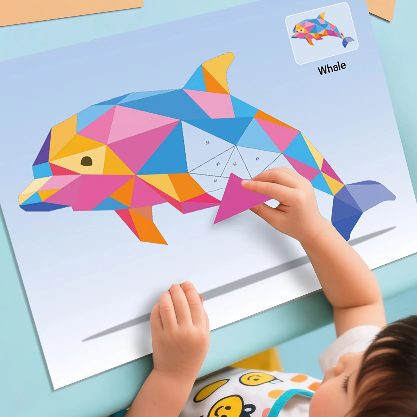 AliExpress Handmade Stickers Animal Cognitive 6 Geometric Collages Children's Puzzle Enhance Focus Training Enlightenment Toy Stickers