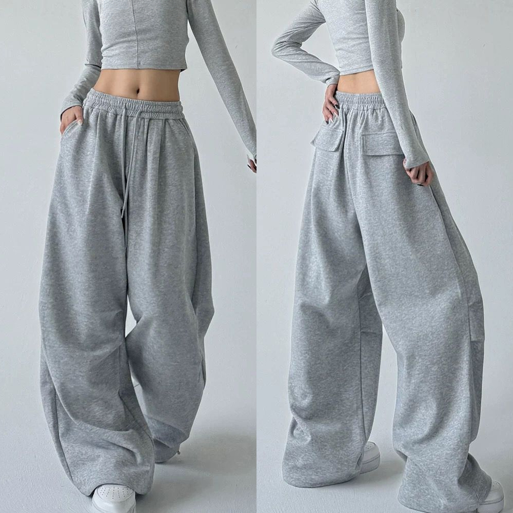 AliExpress Harajuku Contrast Color Stripe Wide Leg Trousers Vintage Grunge Loose Knitted Casual Pant Y2k Aesthetic Women Straight Pants, view 4