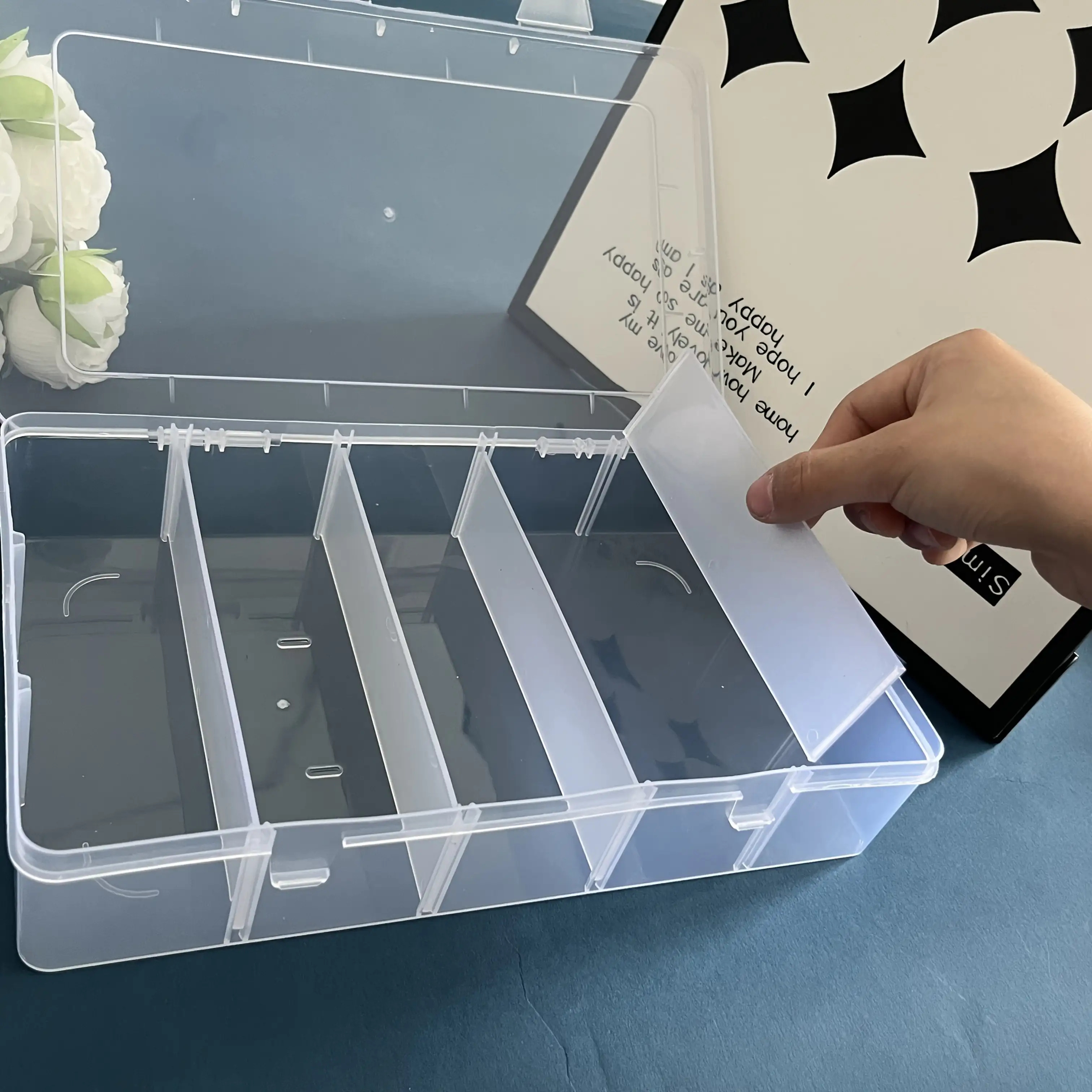 AliExpress Five-Compartment Transparent Hardware Storage Box, view 2