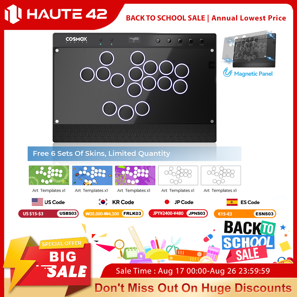 AliExpress Haute42 Magnetic Hitbox Leverless Controller Button Rim Arcade Controller For PC/PS4/PS5/Switch Stickless Arcade Stick Hitbox