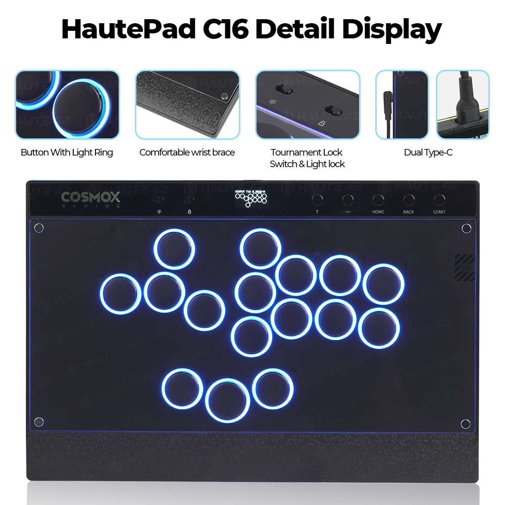 AliExpress Haute42 Magnetic Hitbox Leverless Controller Button Rim Arcade Controller For PC/PS4/PS5/Switch Stickless Arcade Stick Hitbox, view 4
