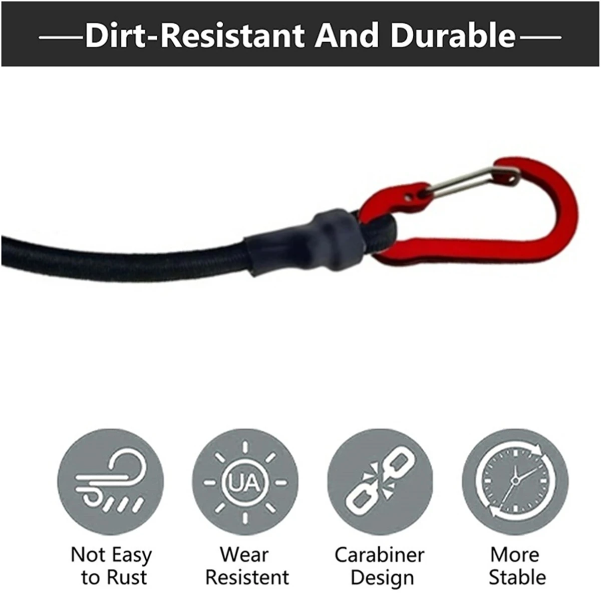 AliExpress Heavy-Duty Bungee Cord with Carabiner Hooks, view 6