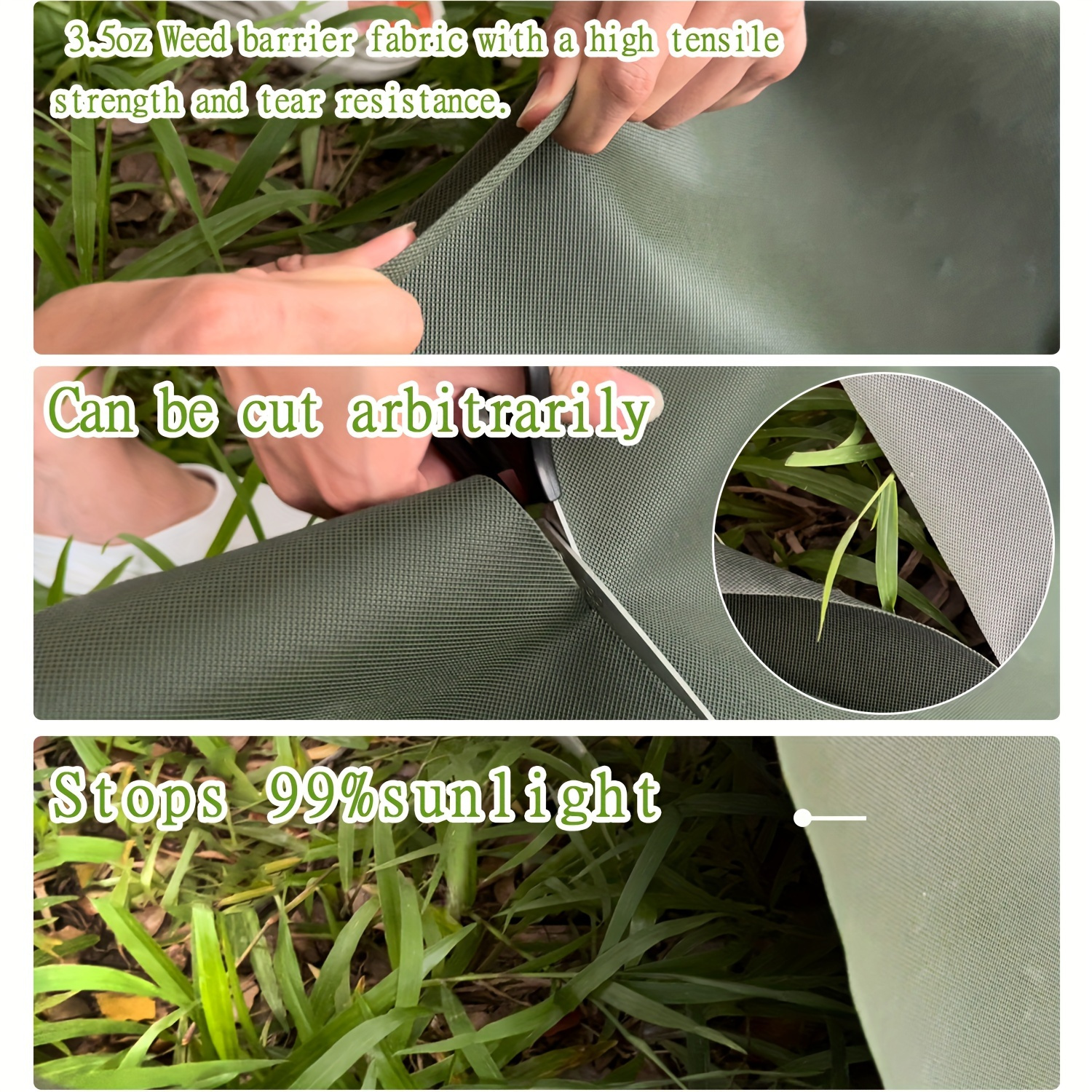 AliExpress Heavy-Duty Green Non-Woven Weed Barrier Fabric, view 5
