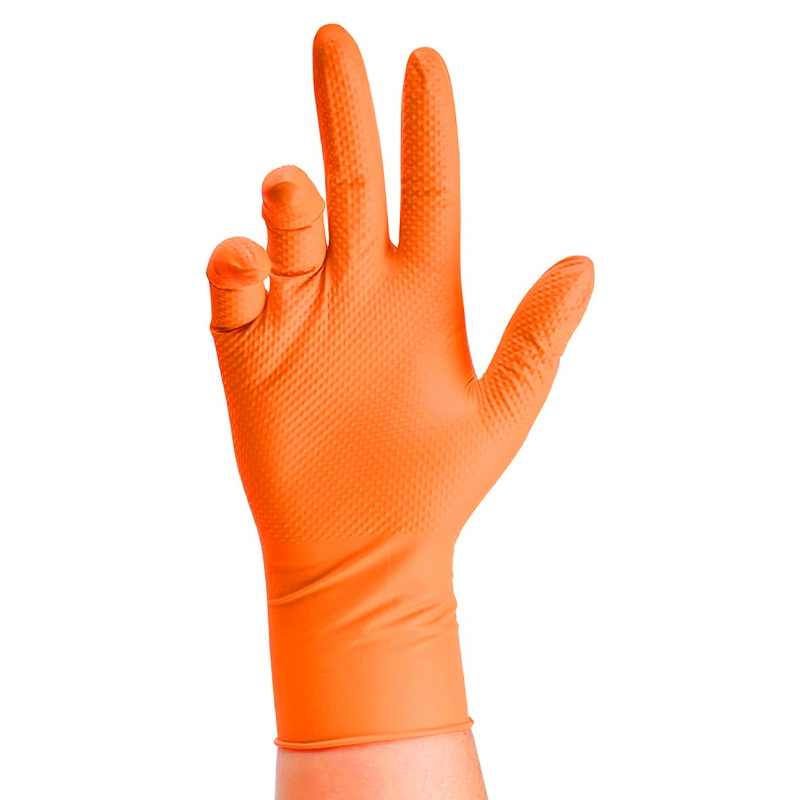 AliExpress Heavy-Duty Orange Nitrile Gloves (8 Mil), view 2