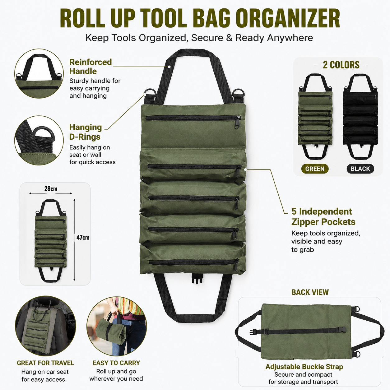 AliExpress Oxford Fabric Roll-Up Tool Bag, view 5