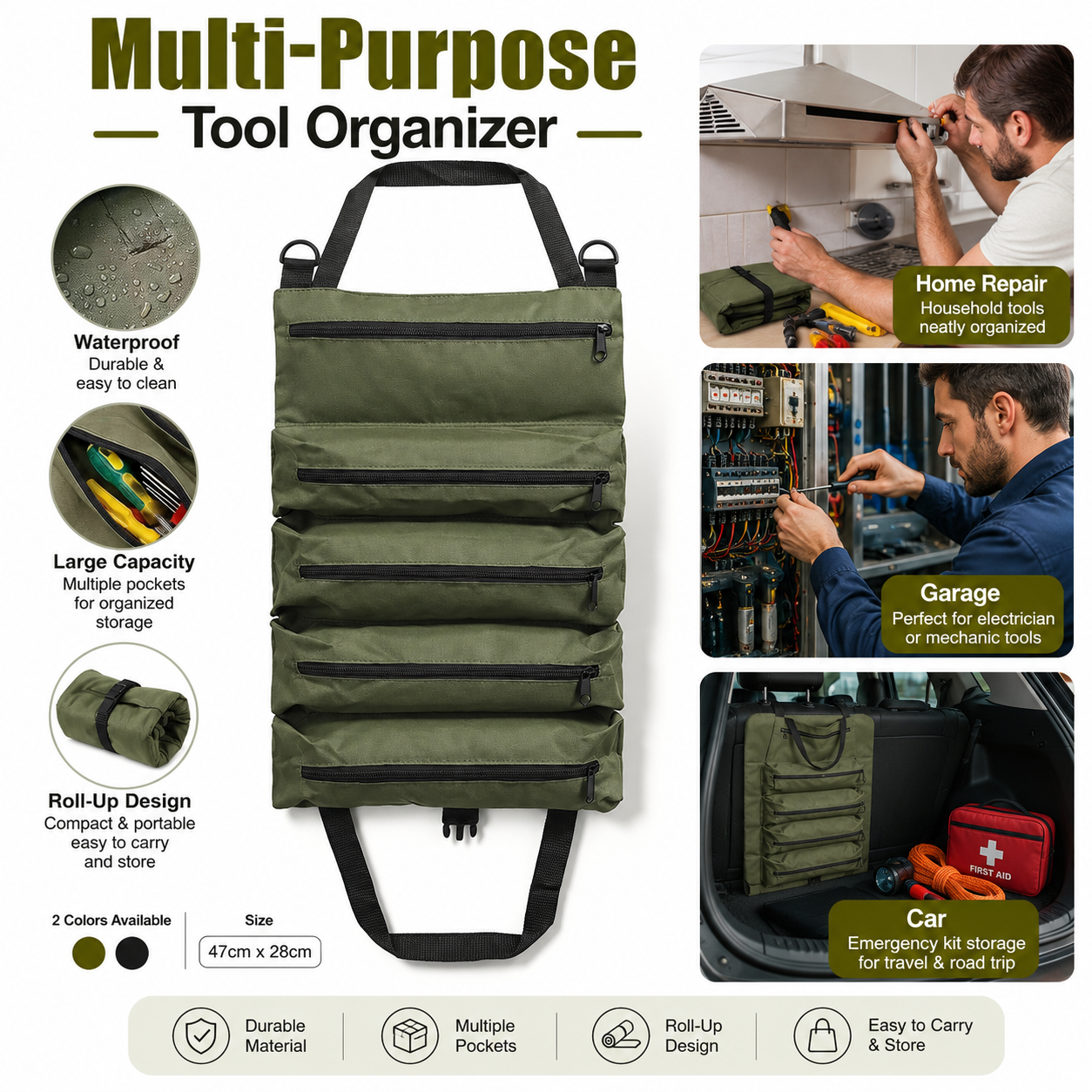 AliExpress Oxford Fabric Roll-Up Tool Bag, view 6