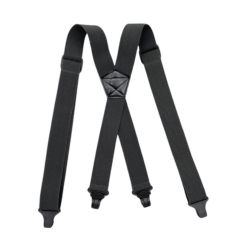 AliExpress Heavy Duty Work Suspenders for Men 3.8cm Wide X-Back with Plastic Gripper Clasps Adjustable Elastic Trouser Pants Braces-Black, view 2