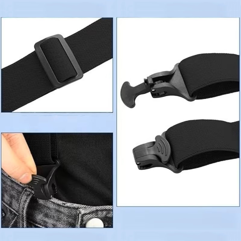 AliExpress Heavy Duty Work Suspenders for Men 3.8cm Wide X-Back with Plastic Gripper Clasps Adjustable Elastic Trouser Pants Braces-Black, view 6