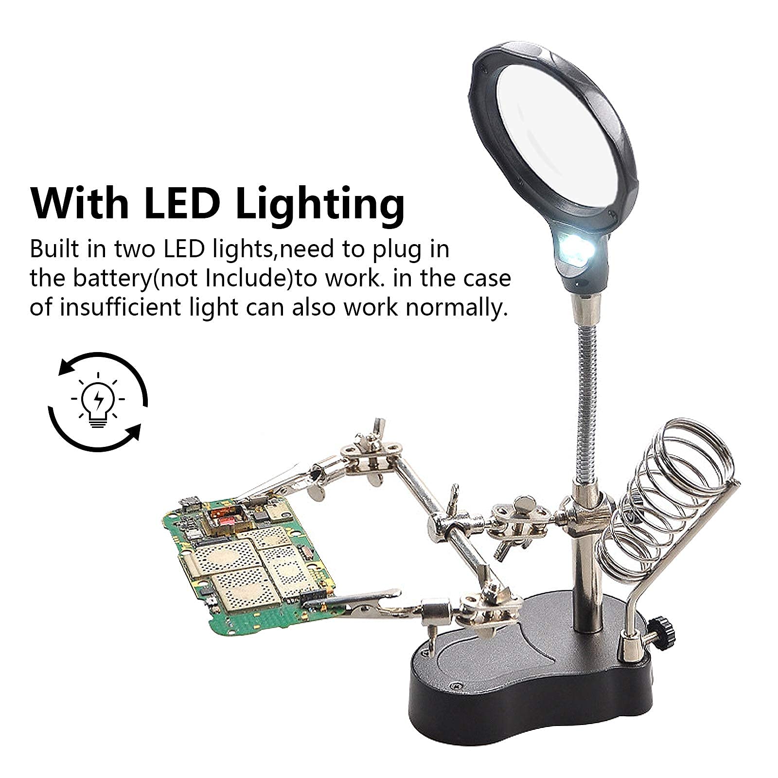 AliExpress Helping Hands Soldering Station with Magnifier, view 5