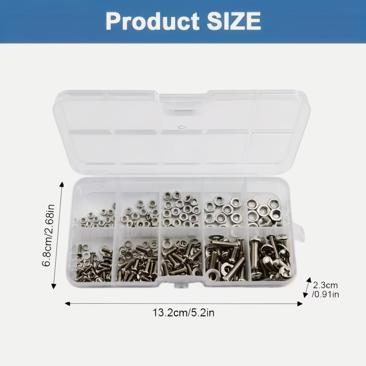 AliExpress M2-M5 Hex Nut and Bolt Assortment Kit (320 Pieces), view 3