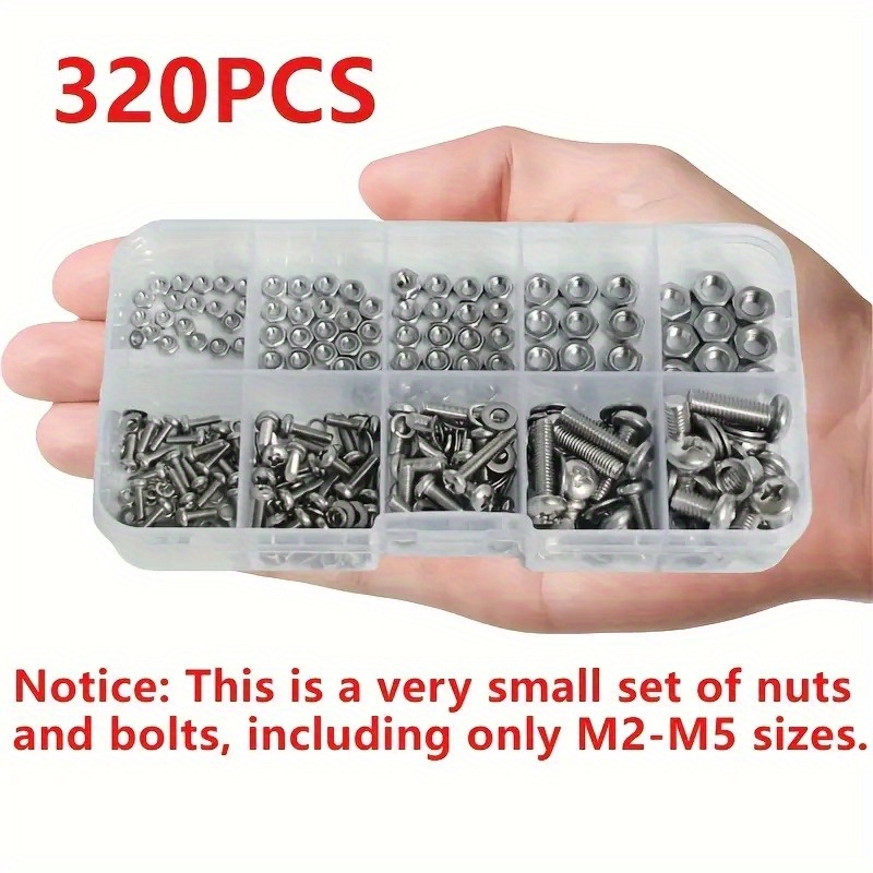 AliExpress M2-M5 Hex Nut and Bolt Assortment Kit (320 Pieces), view 4
