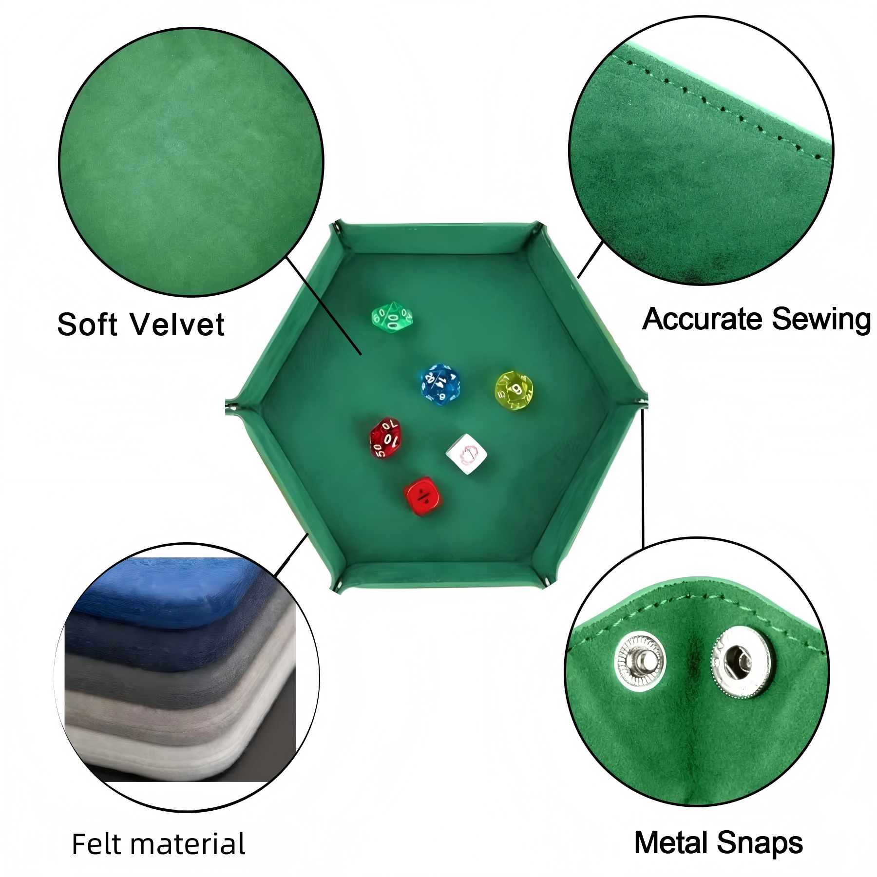 AliExpress Foldable Hexagonal Felt Dice Tray, view 2