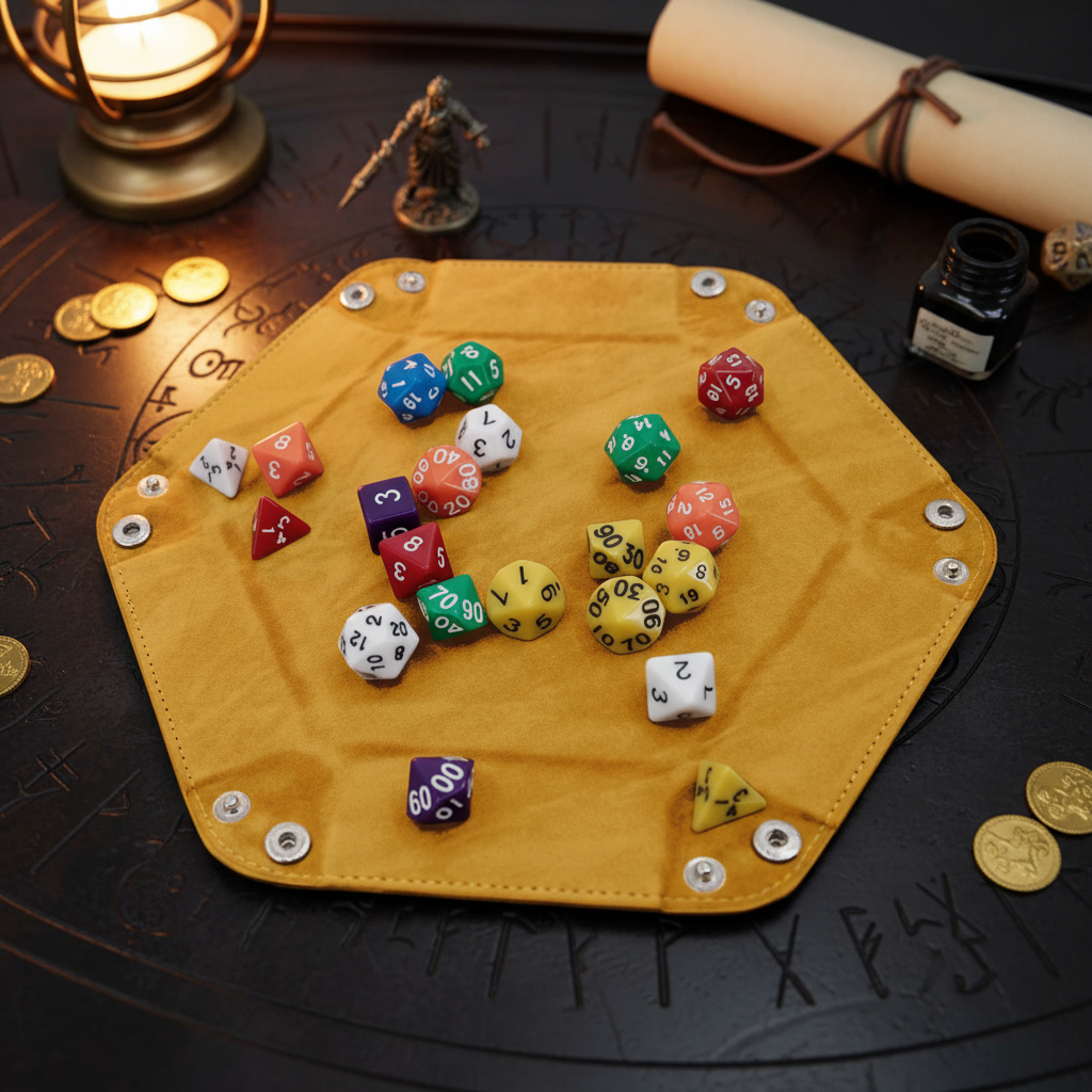 AliExpress Foldable Hexagonal Felt Dice Tray, view 4