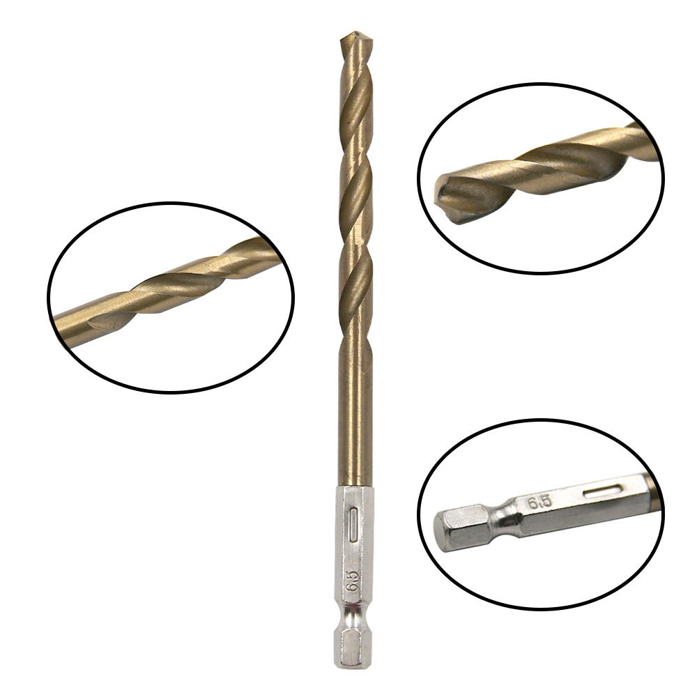 AliExpress Hexagonal Handle 13pc Titanium Plated Twist Drill 1.5-6.5mm Electric Drill Driver Drilling Air Screwdriver Tool Accessory Set, view 4