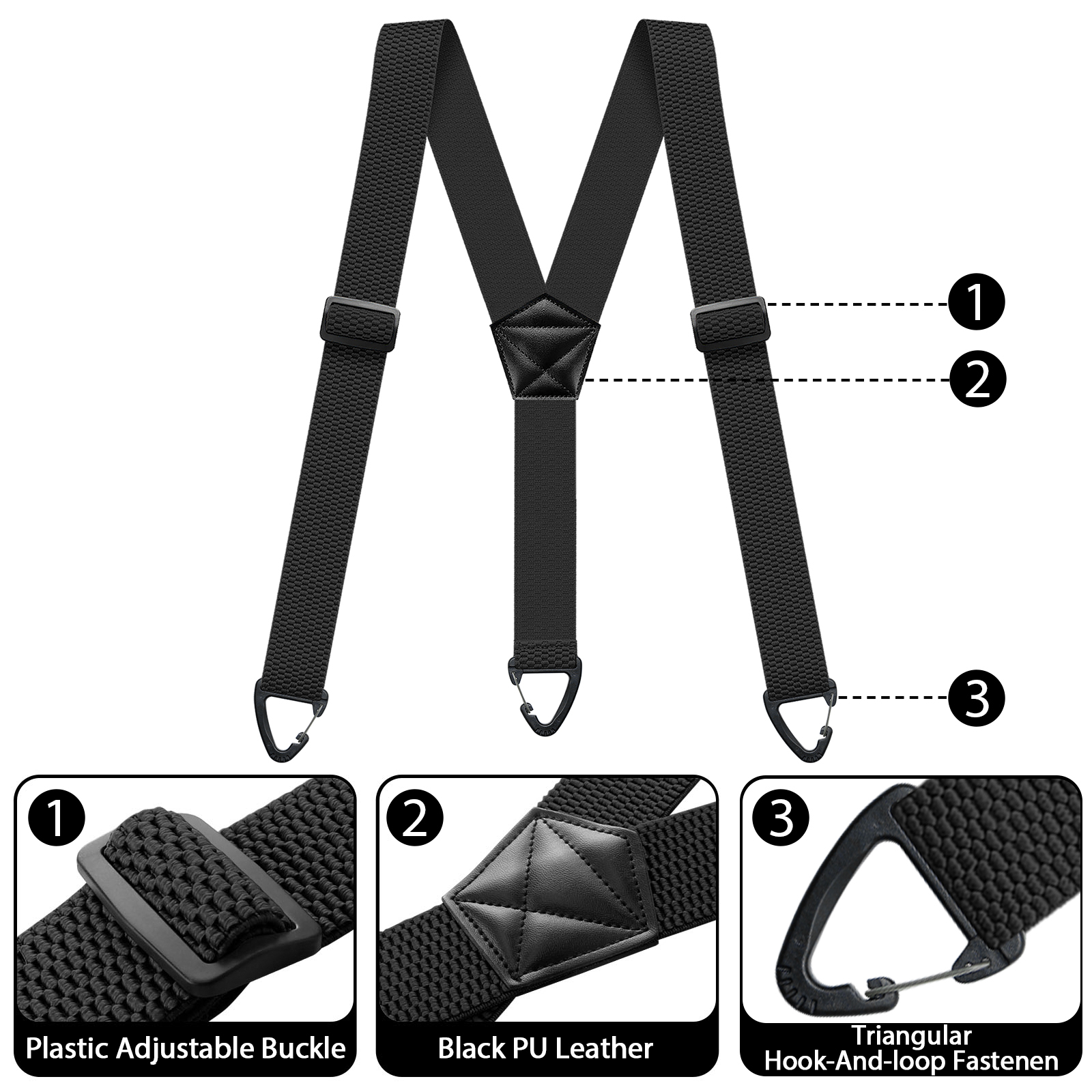 AliExpress Hidden Suspenders for Men Heavy Duty Work Under Y Back Suspender Clothes 1.5 Inches with 3 Snap Loop, view 2