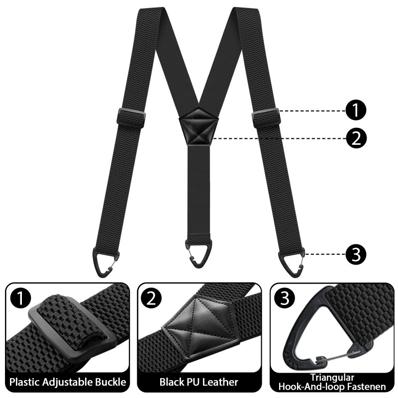 AliExpress Hidden Suspenders for Men Heavy Duty Work Under Y Back Suspender Clothes 1.5 Inches with 3 Snap Loop, view 2