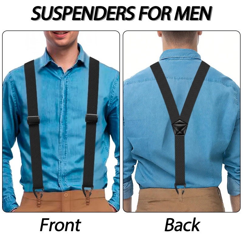 AliExpress Hidden Suspenders for Men Heavy Duty Work Under Y Back Suspender Clothes 1.5 Inches with 3 Snap Loop, view 4