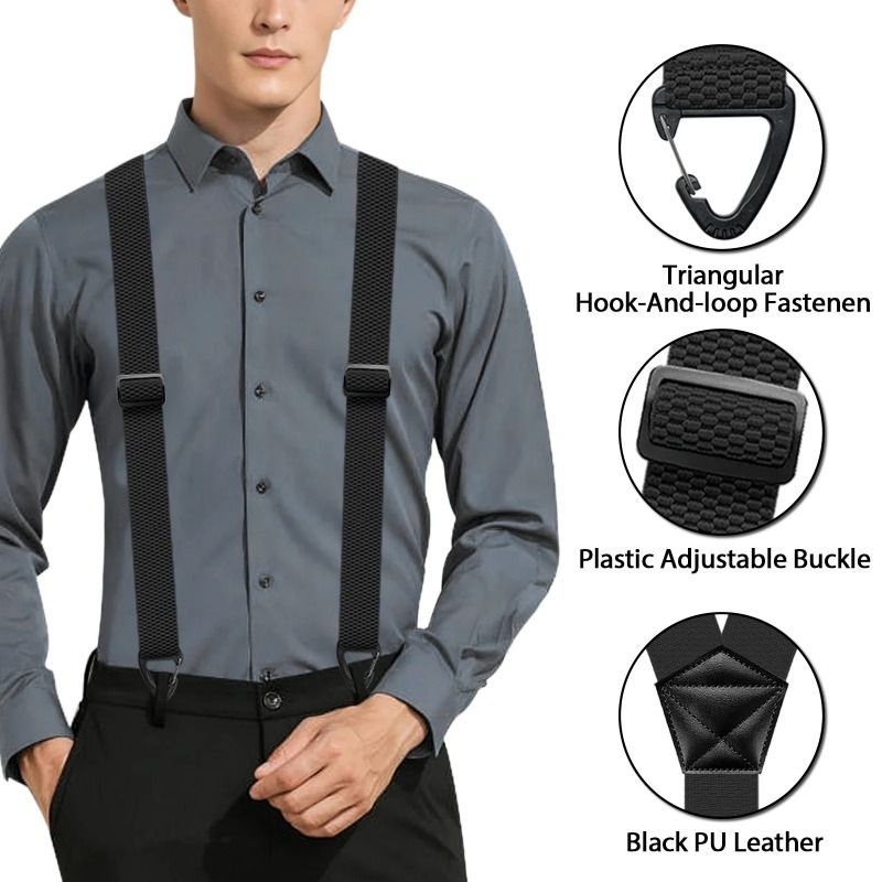 AliExpress Hidden Suspenders for Men Heavy Duty Work Under Y Back Suspender Clothes 1.5 Inches with 3 Snap Loop, view 6
