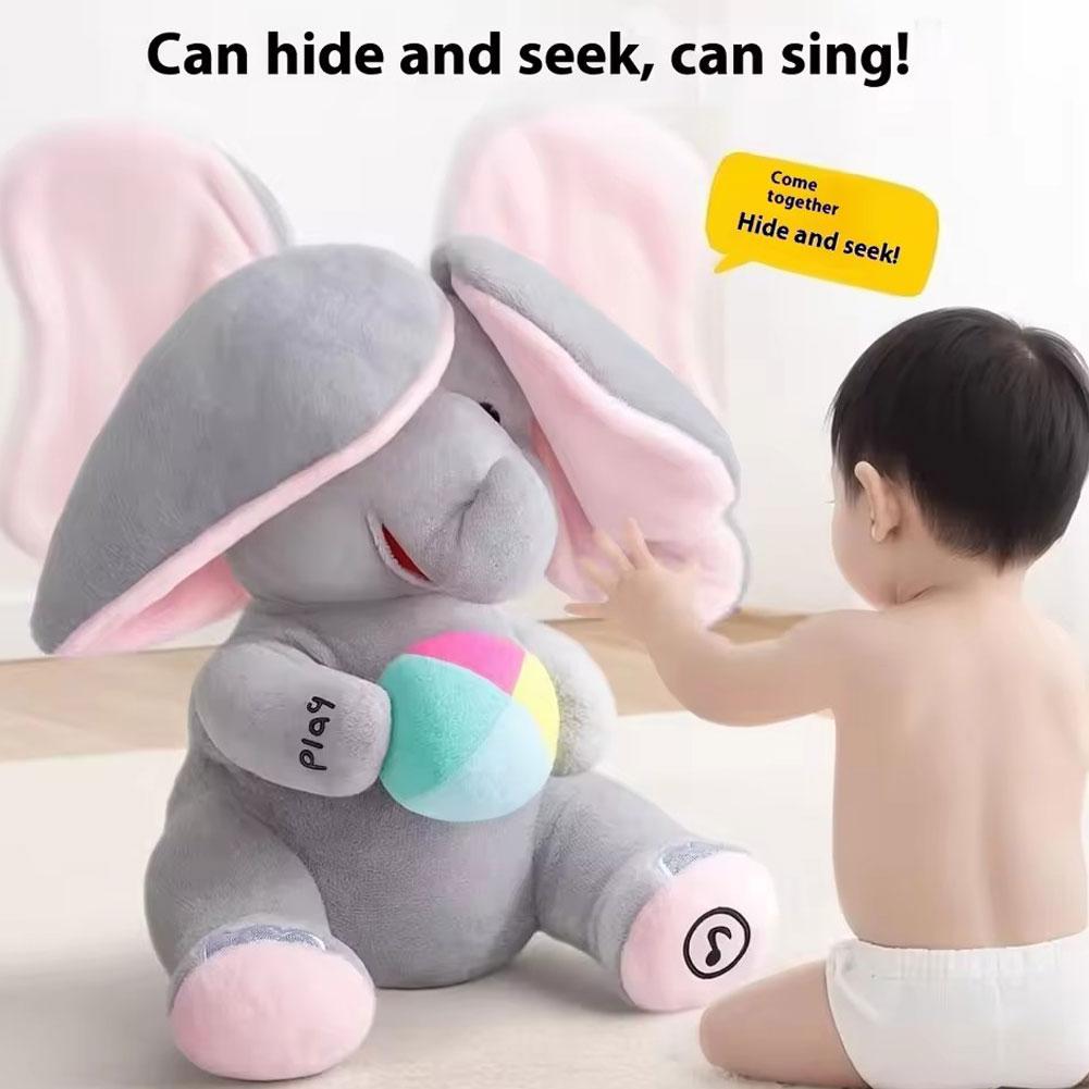 AliExpress Hide-And-Seek Elephant Plush Toy Baby Interactive Singing Musical Toy For Soothing Children Head Up Training Toys Children Gift