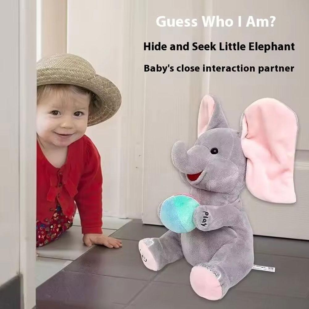AliExpress Hide-And-Seek Elephant Plush Toy Baby Interactive Singing Musical Toy For Soothing Children Head Up Training Toys Children Gift, view 4