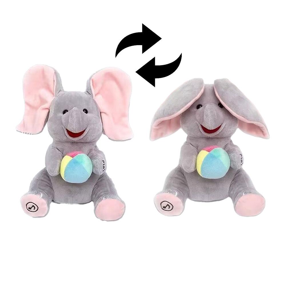 AliExpress Hide-And-Seek Elephant Plush Toy Baby Interactive Singing Musical Toy For Soothing Children Head Up Training Toys Children Gift, view 6
