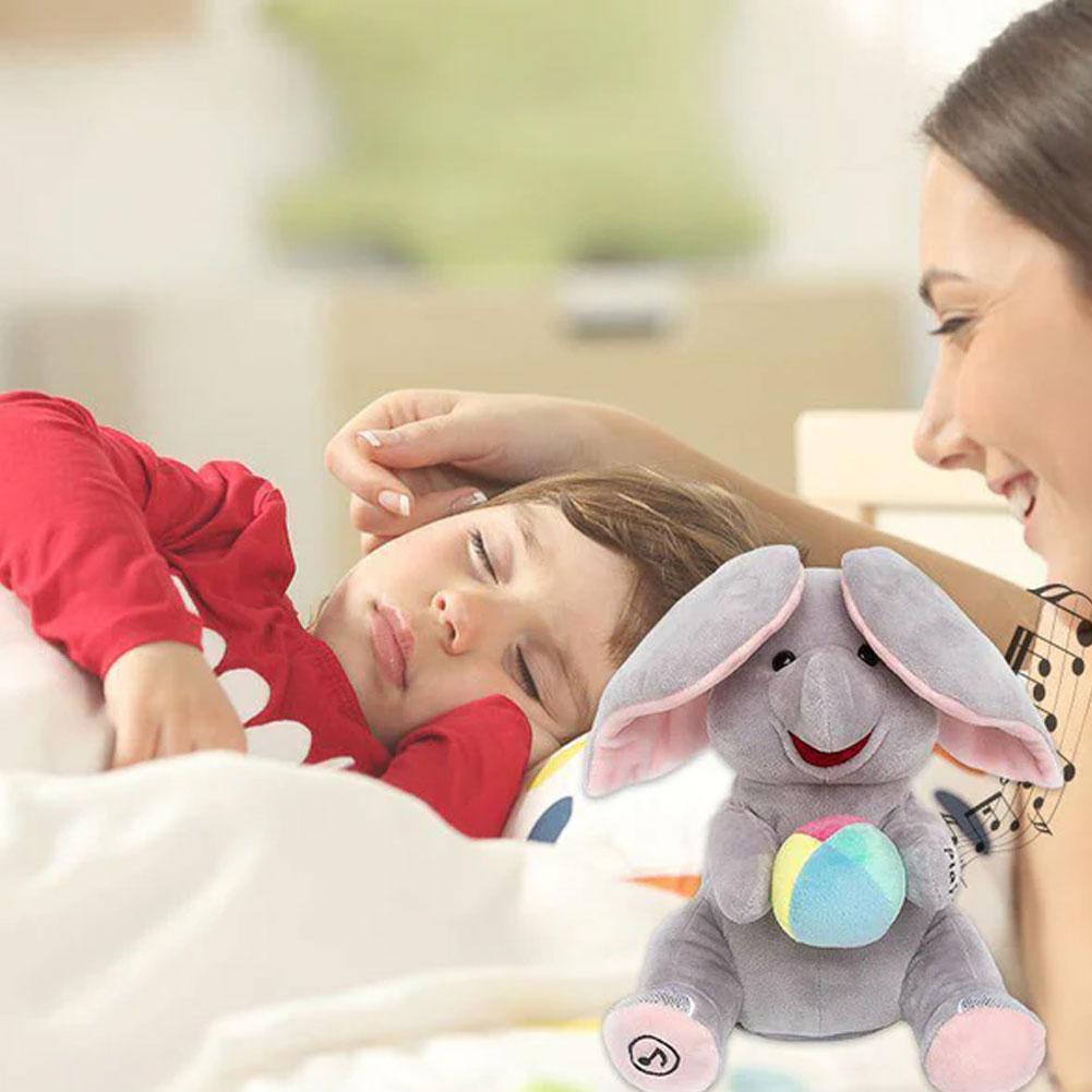 AliExpress Hide-And-Seek Elephant Plush Toy Baby Interactive Singing Musical Toy For Soothing Children Head Up Training Toys Christmas Gift, view 4