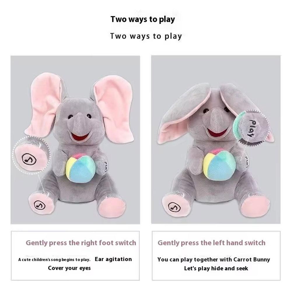 AliExpress Hide-and-seek Elephant Plush Toy Flapping Ears With Cheerful Songs Elephant Soft Soothing New Born Gift For 3-12 Months, view 6