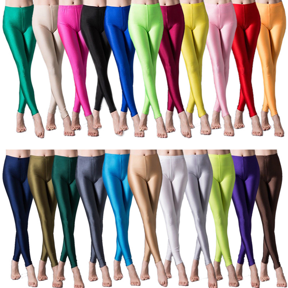 AliExpress High Elastic Skinny Leggings Pencil Pants Slim Plus Size Trousers Shiny Yoga Pant For Female Sexy Skin Friendly Tight Legging