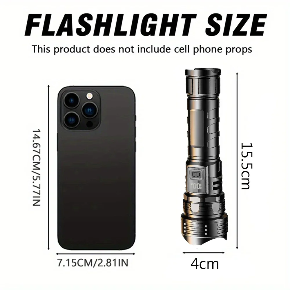 AliExpress Zoomable USB Rechargeable LED Flashlight (1000LM), view 6
