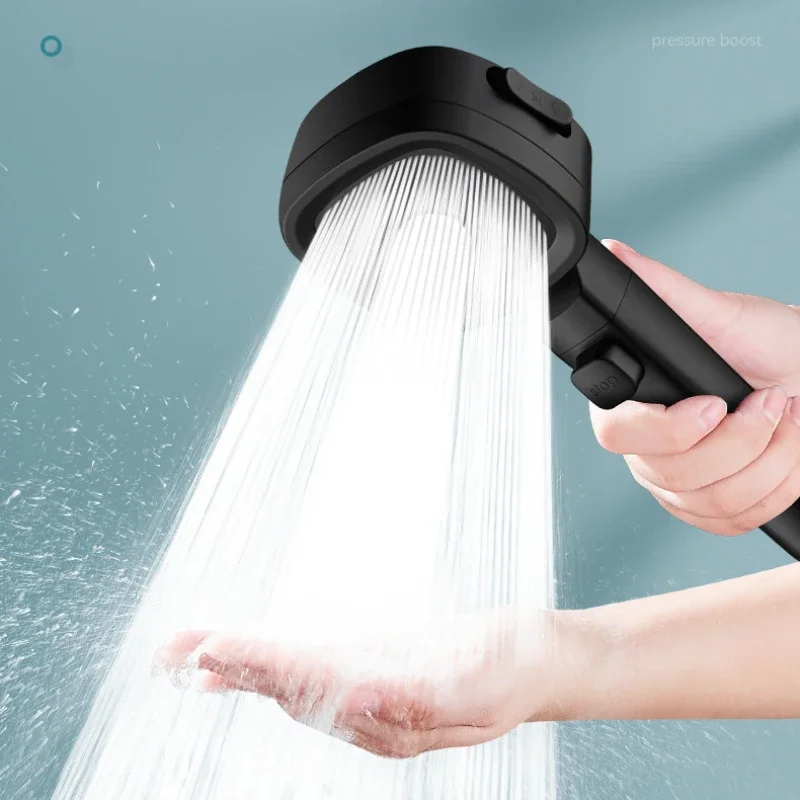 AliExpress High Pressure Shower Head Water Saving 3 Modes Shower Heads Adjustable One-Key Stop Water Massage Sprayer Bathroom Accessories