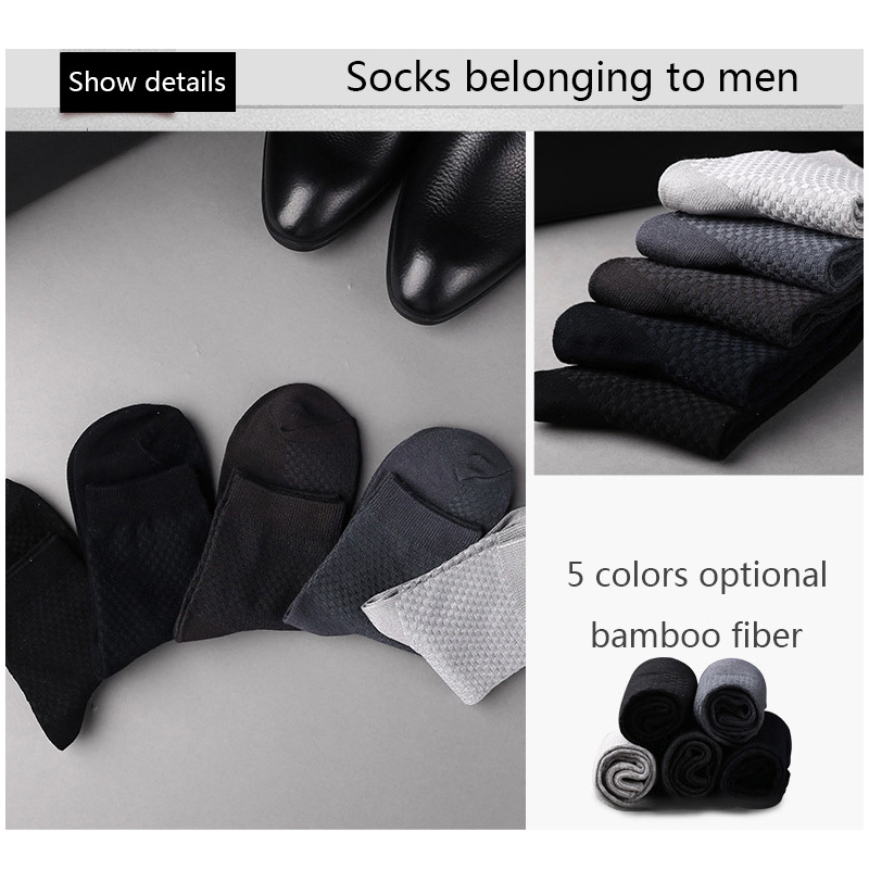 AliExpress High Quality 10 Pairs/lot Men Bamboo Fiber Socks Men Breathable Compression Long Socks Business Casual Male Large size 38-45, view 2
