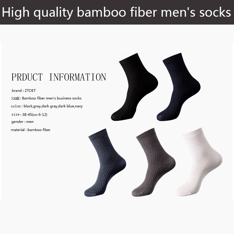 AliExpress High Quality 10 Pairs/lot Men Bamboo Fiber Socks Men Breathable Compression Long Socks Business Casual Male Large size 38-45, view 3